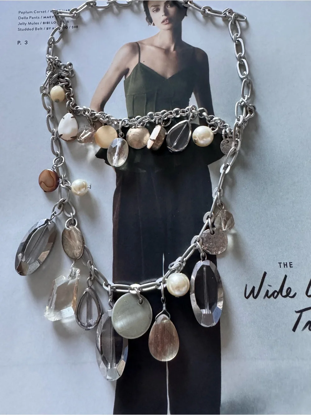 Silver Multi-Charm Statement Necklace - Unbranded
